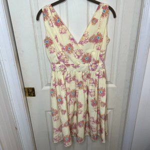 Anthropologie O by Organics Floral Pink/Yellow Dress Size 4